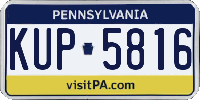 PA license plate KUP5816