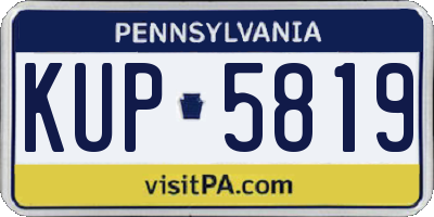 PA license plate KUP5819