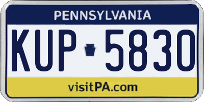 PA license plate KUP5830