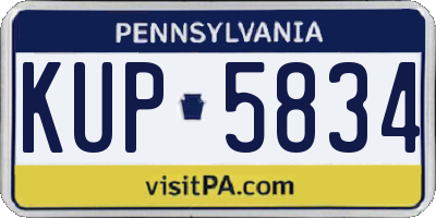 PA license plate KUP5834