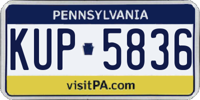 PA license plate KUP5836