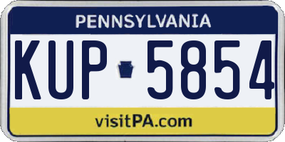 PA license plate KUP5854