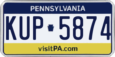 PA license plate KUP5874