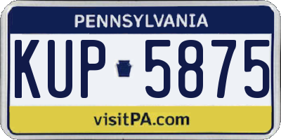 PA license plate KUP5875