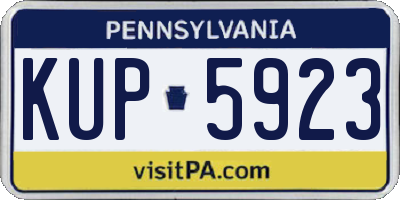 PA license plate KUP5923