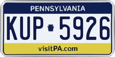 PA license plate KUP5926