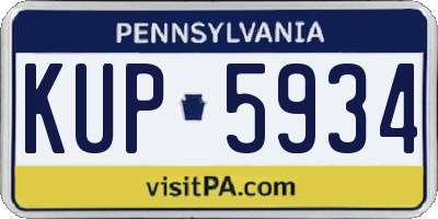 PA license plate KUP5934