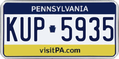 PA license plate KUP5935