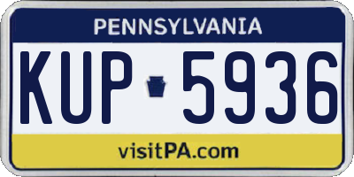 PA license plate KUP5936