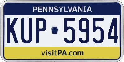 PA license plate KUP5954