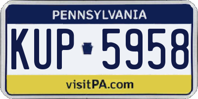 PA license plate KUP5958