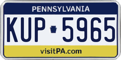PA license plate KUP5965
