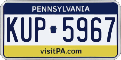 PA license plate KUP5967