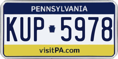 PA license plate KUP5978
