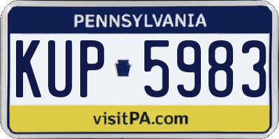 PA license plate KUP5983