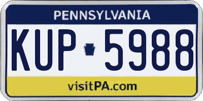PA license plate KUP5988