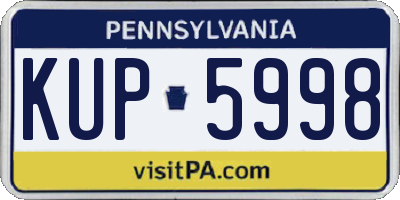 PA license plate KUP5998