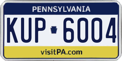 PA license plate KUP6004