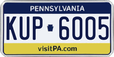 PA license plate KUP6005