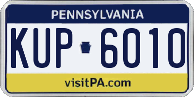 PA license plate KUP6010