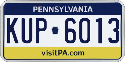 PA license plate KUP6013