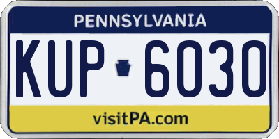PA license plate KUP6030