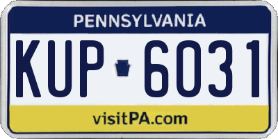 PA license plate KUP6031