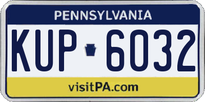 PA license plate KUP6032