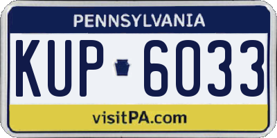 PA license plate KUP6033