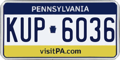 PA license plate KUP6036