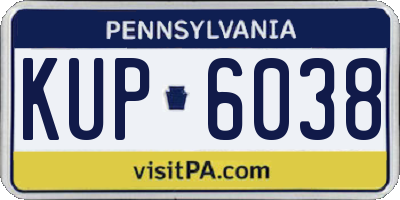 PA license plate KUP6038