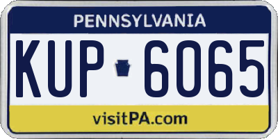 PA license plate KUP6065