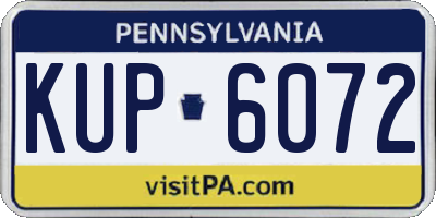 PA license plate KUP6072