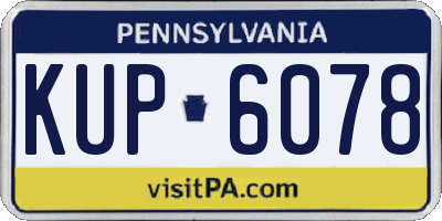 PA license plate KUP6078
