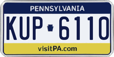 PA license plate KUP6110