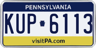 PA license plate KUP6113