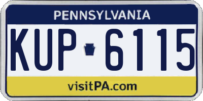 PA license plate KUP6115
