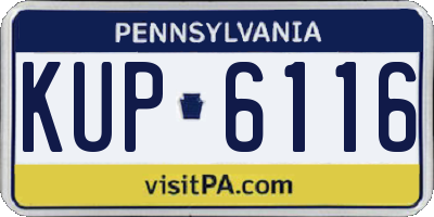 PA license plate KUP6116