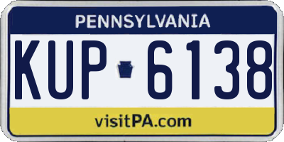 PA license plate KUP6138