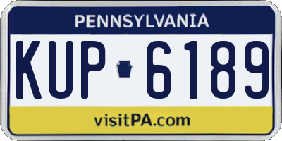 PA license plate KUP6189