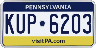 PA license plate KUP6203