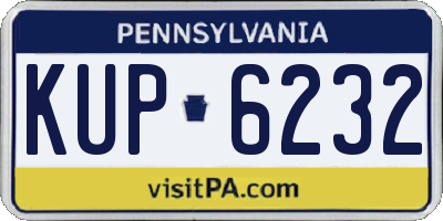 PA license plate KUP6232