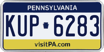 PA license plate KUP6283