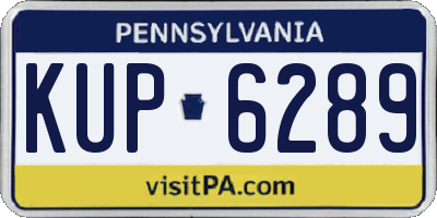 PA license plate KUP6289