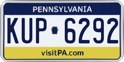 PA license plate KUP6292