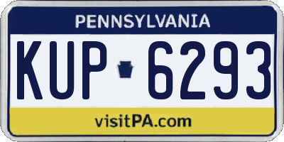 PA license plate KUP6293