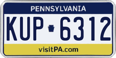 PA license plate KUP6312