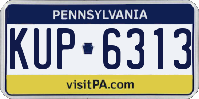 PA license plate KUP6313