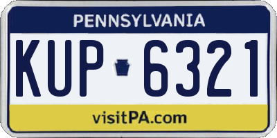 PA license plate KUP6321