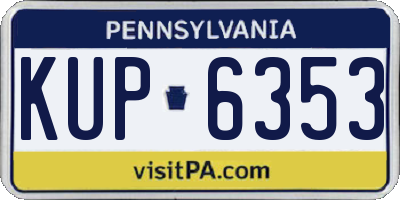 PA license plate KUP6353